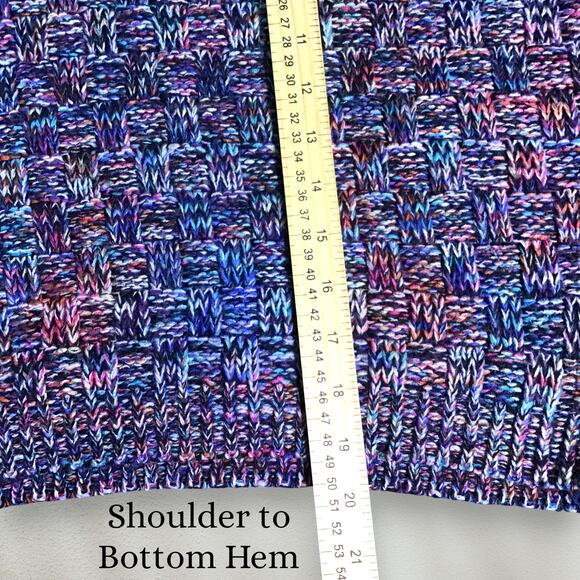 Elodie Multicolor Mohair Blend Chunky Knit Mock Neck Sweater Size M Cozy - Picture 9 of 9